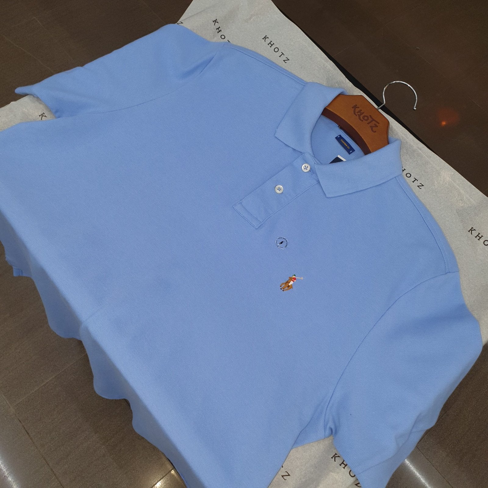 Polo Ralph Lauren Masculina Azul Celeste Pony Colorido