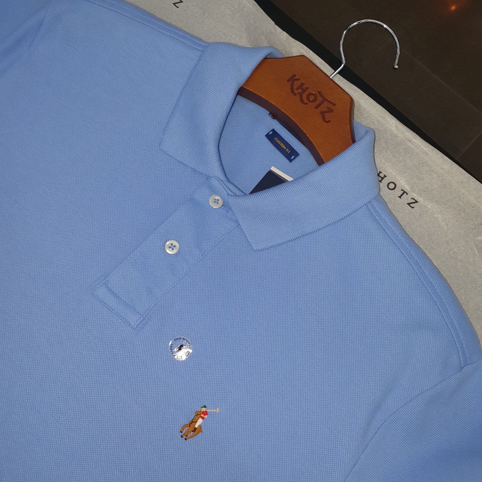 Polo Ralph Lauren Masculina Azul Celeste Pony Colorido