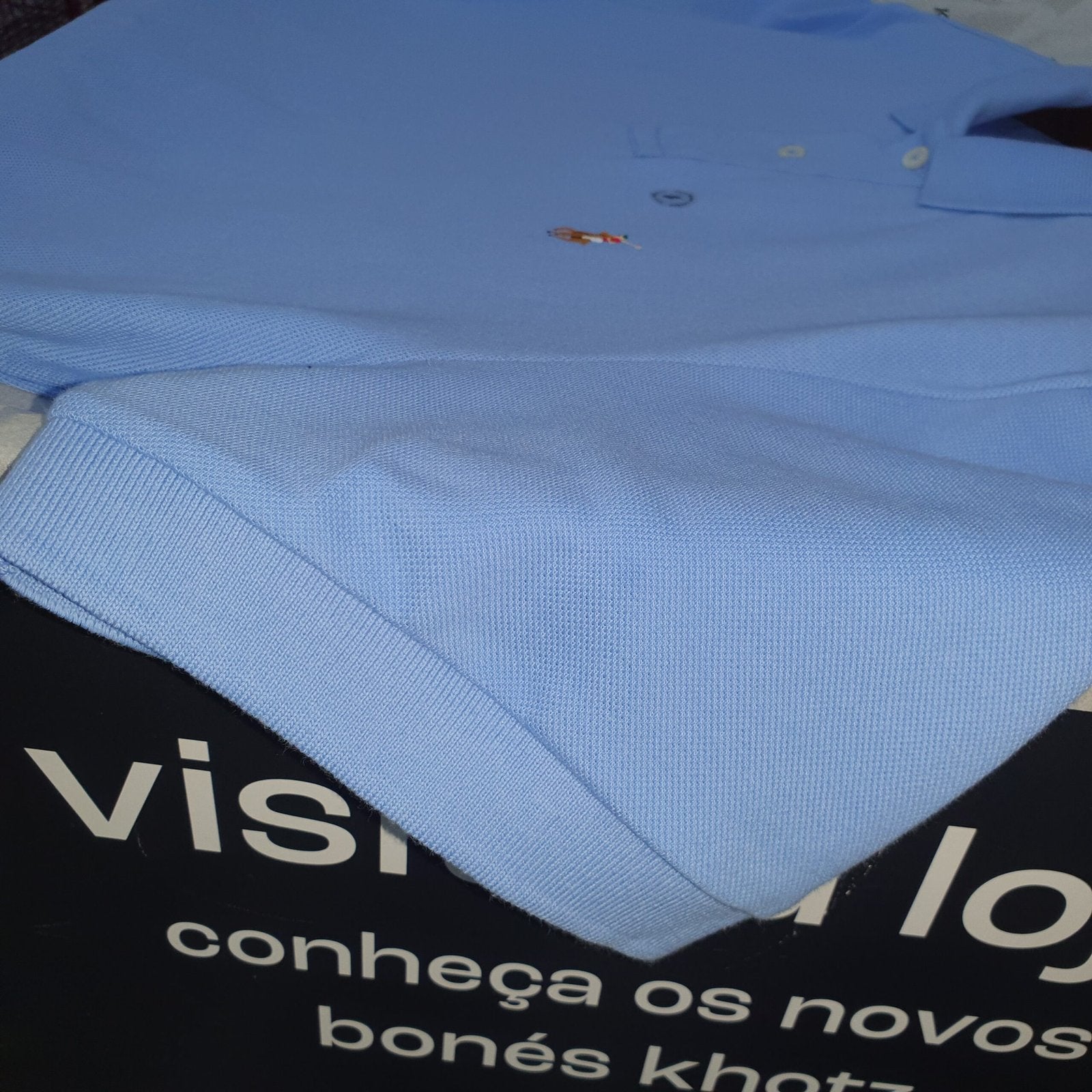 Polo Ralph Lauren Masculina Azul Celeste Pony Colorido