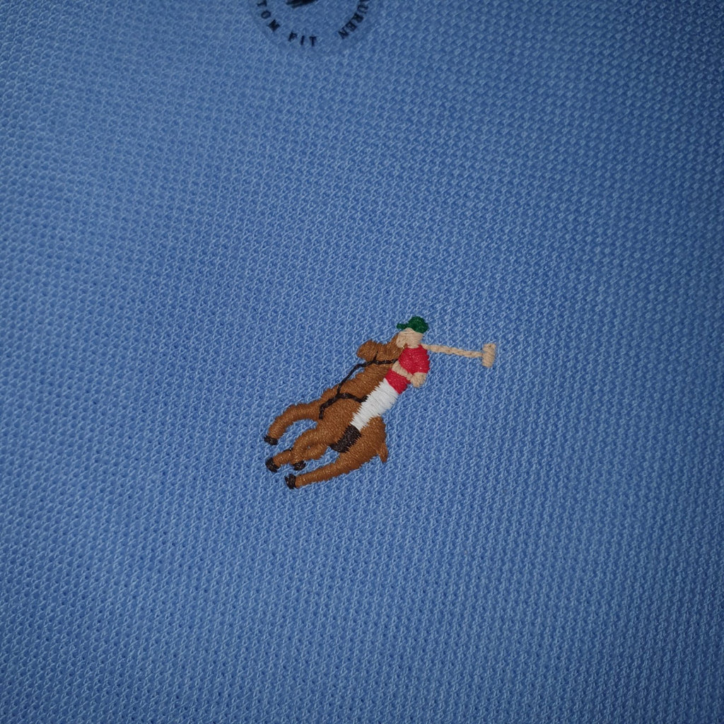 Polo Ralph Lauren Masculina Azul Celeste Pony Colorido