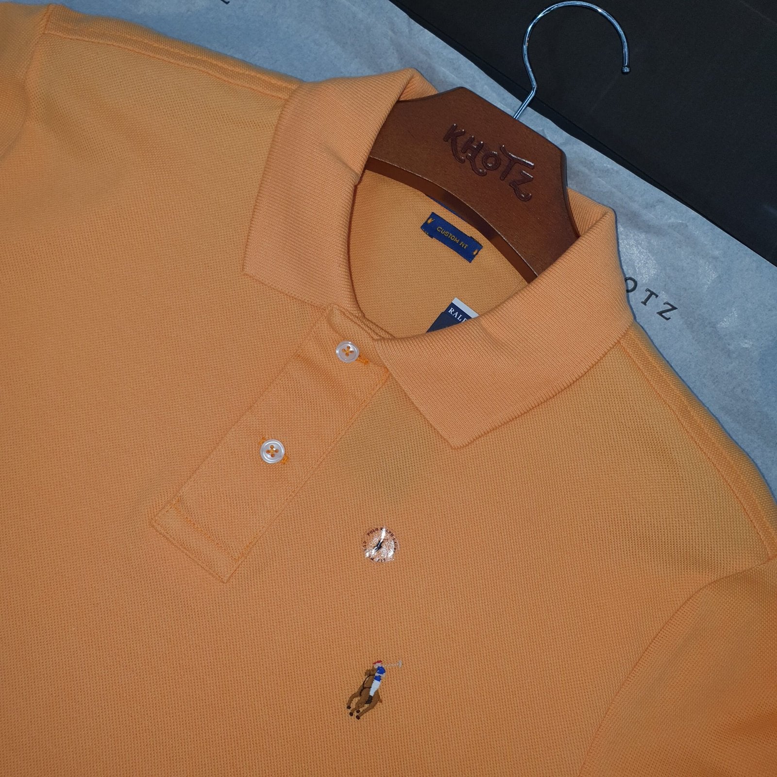 Polo Ralph Lauren Masculina Abóbora Pony Colorido