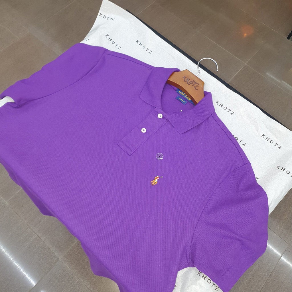 Polo Ralph Lauren Masculina Roxa Pony Colorido