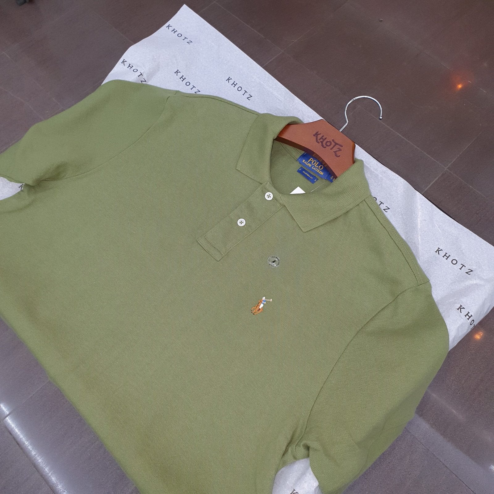 Polo Ralph Lauren Masculina Verde Oliva Pony Colorido