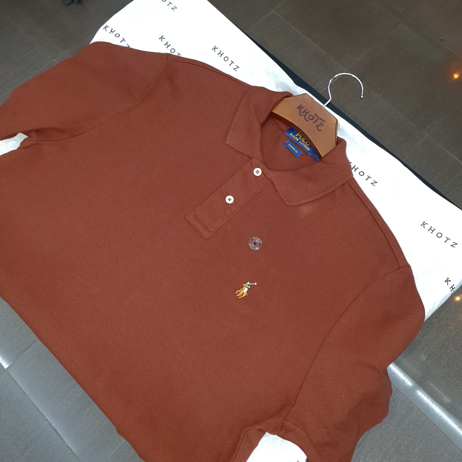 Polo Ralph Lauren Masculina Caramelo Escuro Pony Colorido