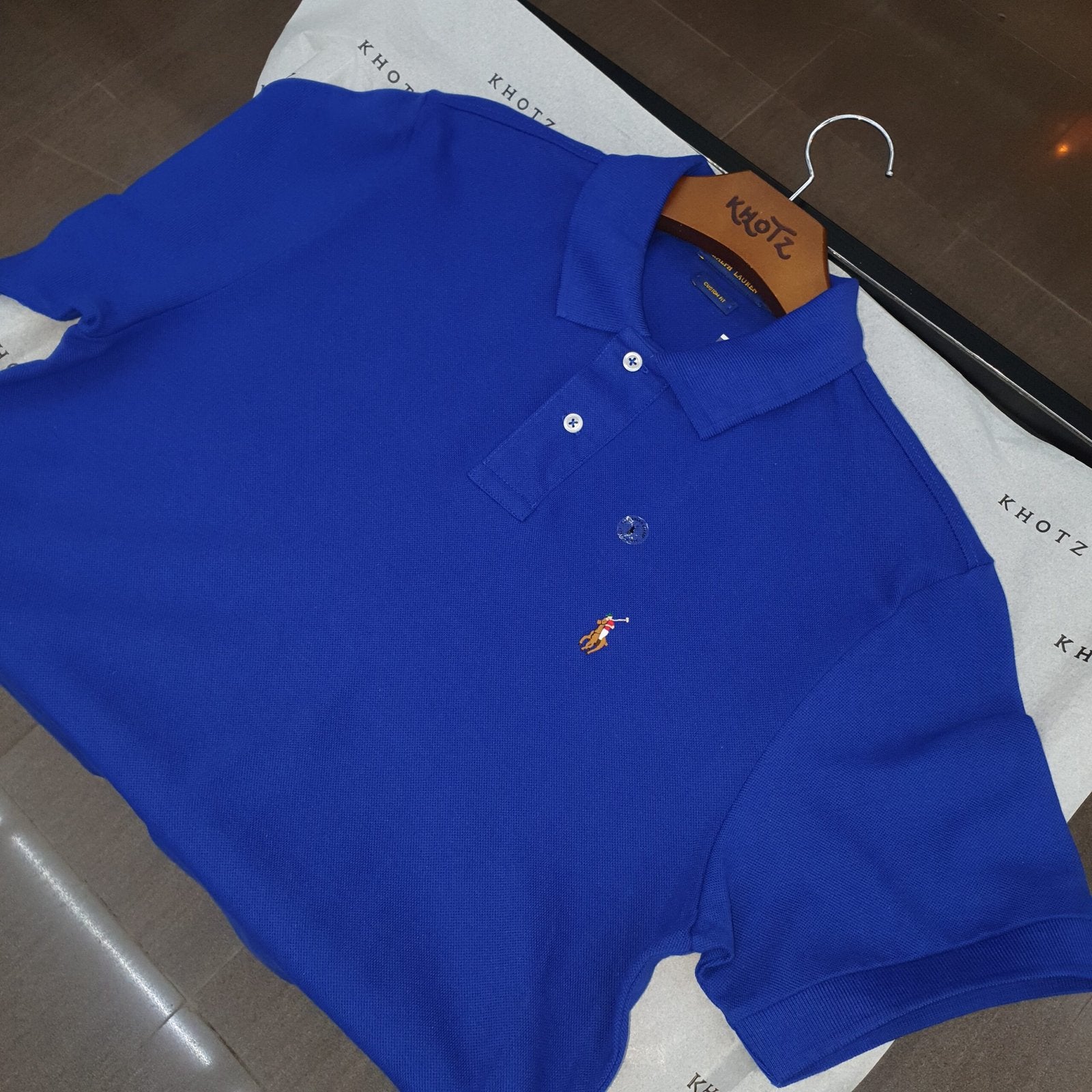 Polo Ralph Lauren Masculina Azul Royal Pony Colorido
