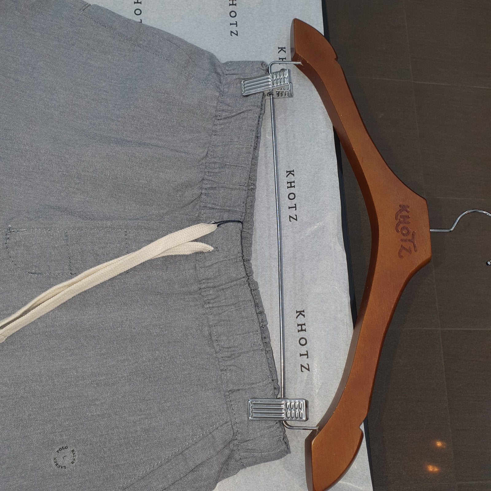 Bermuda Ralph Lauren Masculina Casual Puro Algodão cor Cinzenta