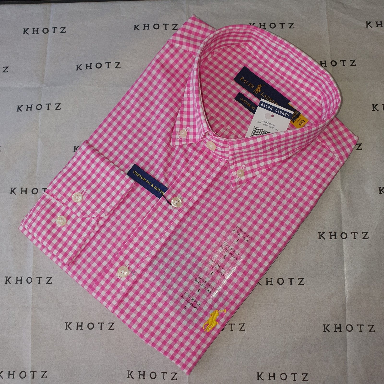 Camisa Ralph Lauren Masculina Xadrez Fucsia Pony Amarelo