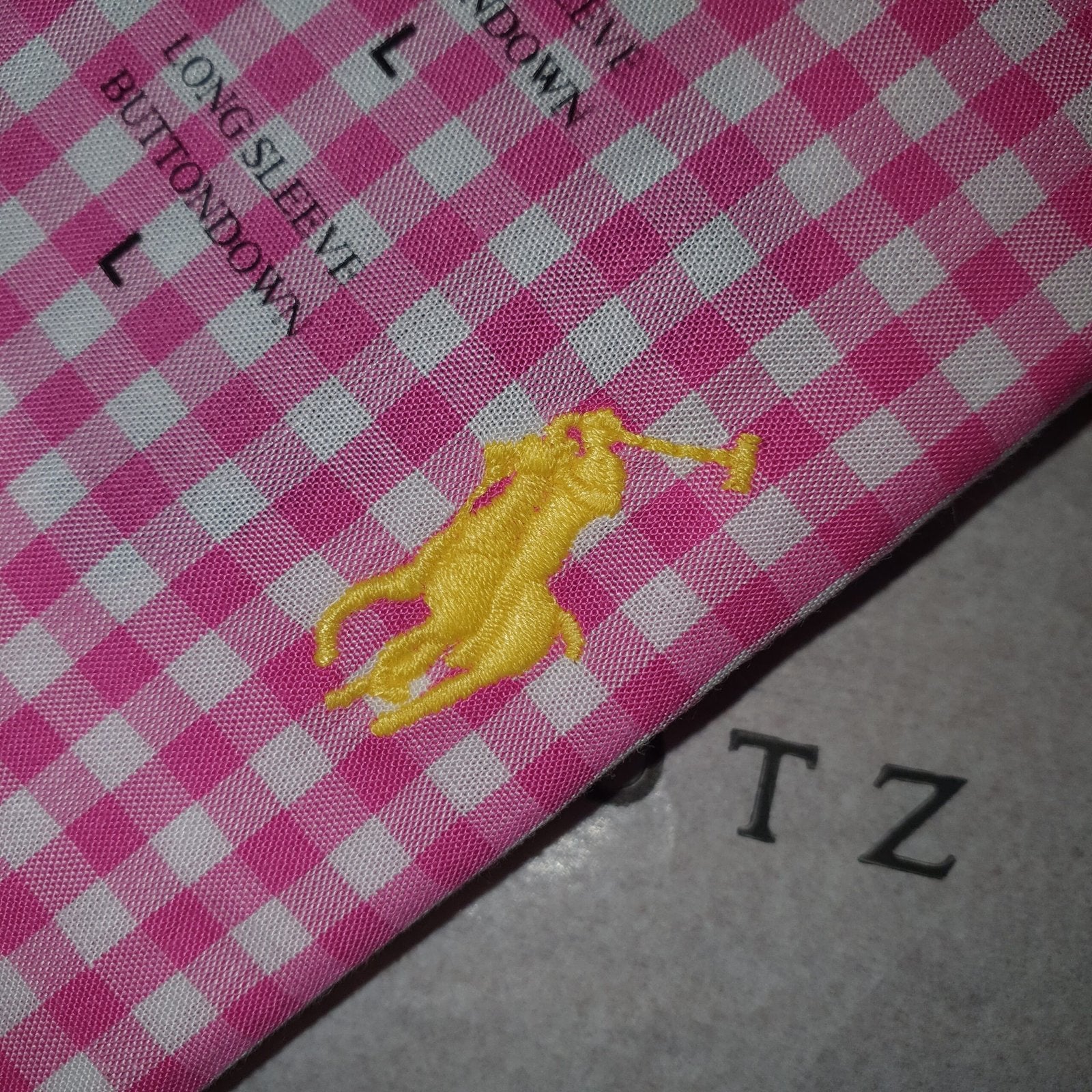 Camisa Ralph Lauren Masculina Xadrez Fucsia Pony Amarelo