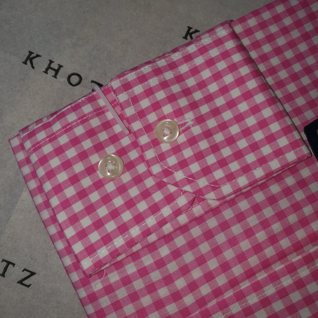 Camisa Ralph Lauren Masculina Xadrez Fucsia Pony Amarelo
