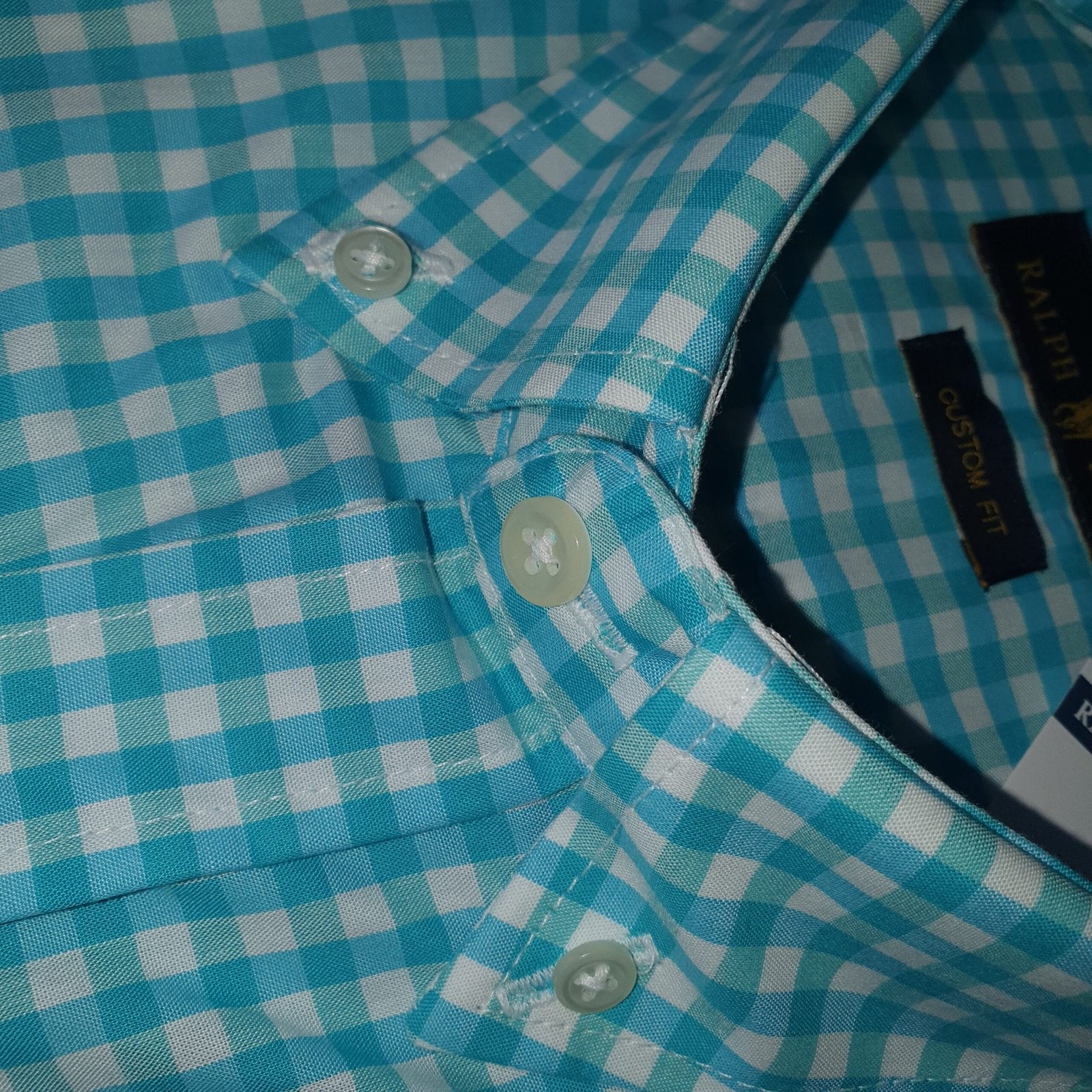 Camisa Ralph Lauren Masculina Xadrez Azul Esmeralda Pony Rosa