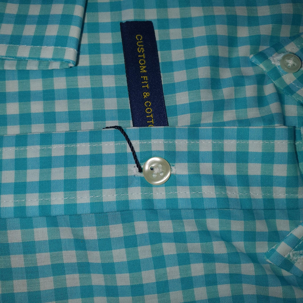 Camisa Ralph Lauren Masculina Xadrez Azul Esmeralda Pony Rosa