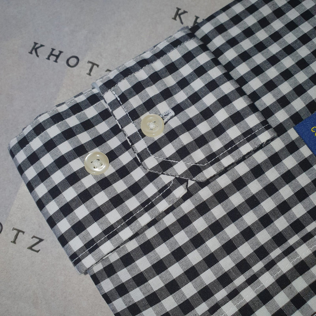 Camisa Ralph Lauren Masculina Xadrez Quadros Preto Pony Laranja