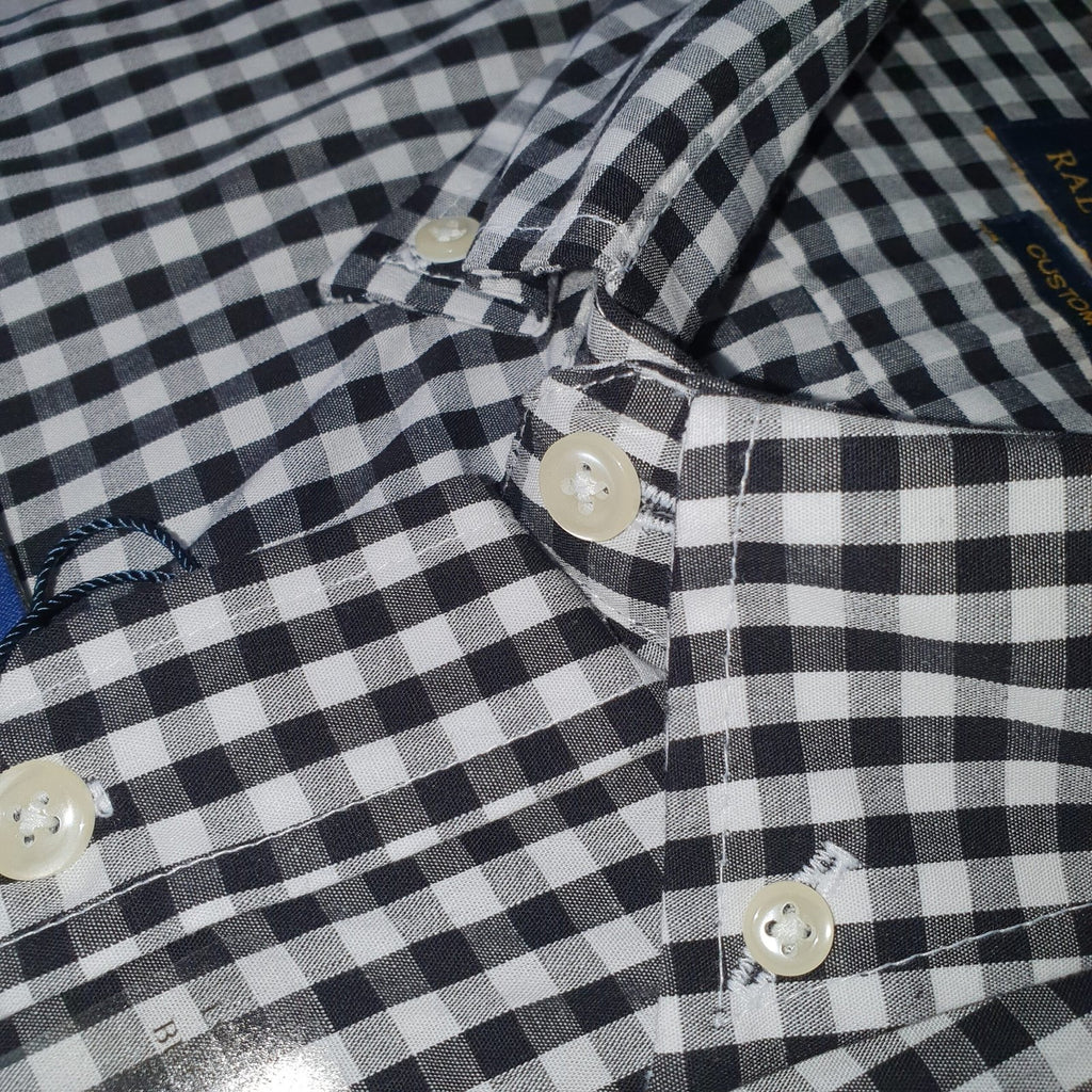 Camisa Ralph Lauren Masculina Xadrez Quadros Preto Pony Laranja