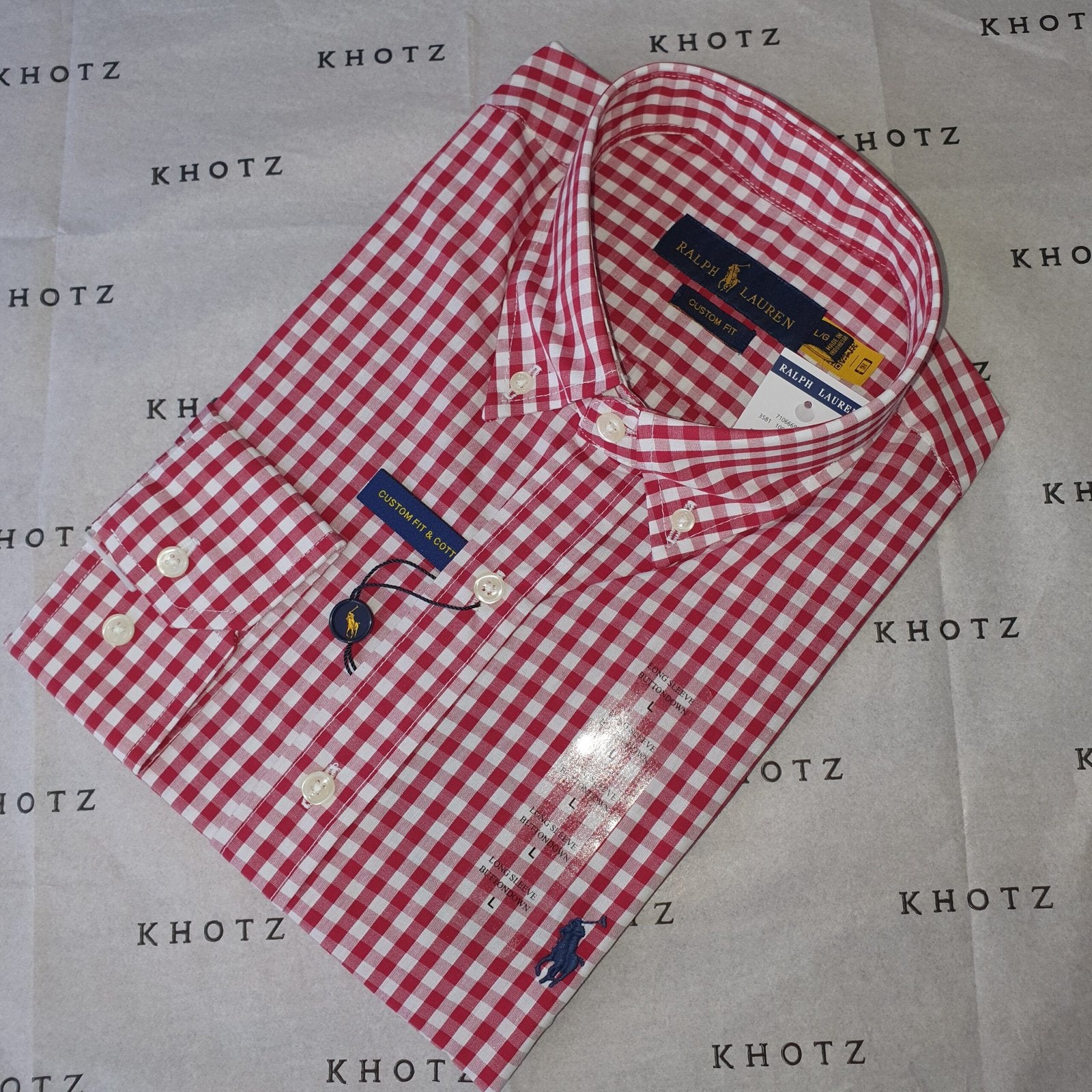 Camisa Ralph Lauren Masculina Xadrez Quadros Vermelho Pony Marinho