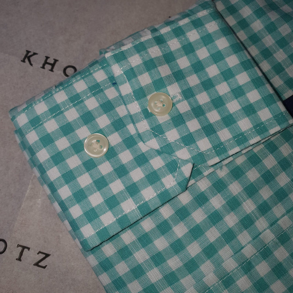 Camisa Ralph Lauren Masculina Xadrez Viscolinho Verde Água Pony Laranja