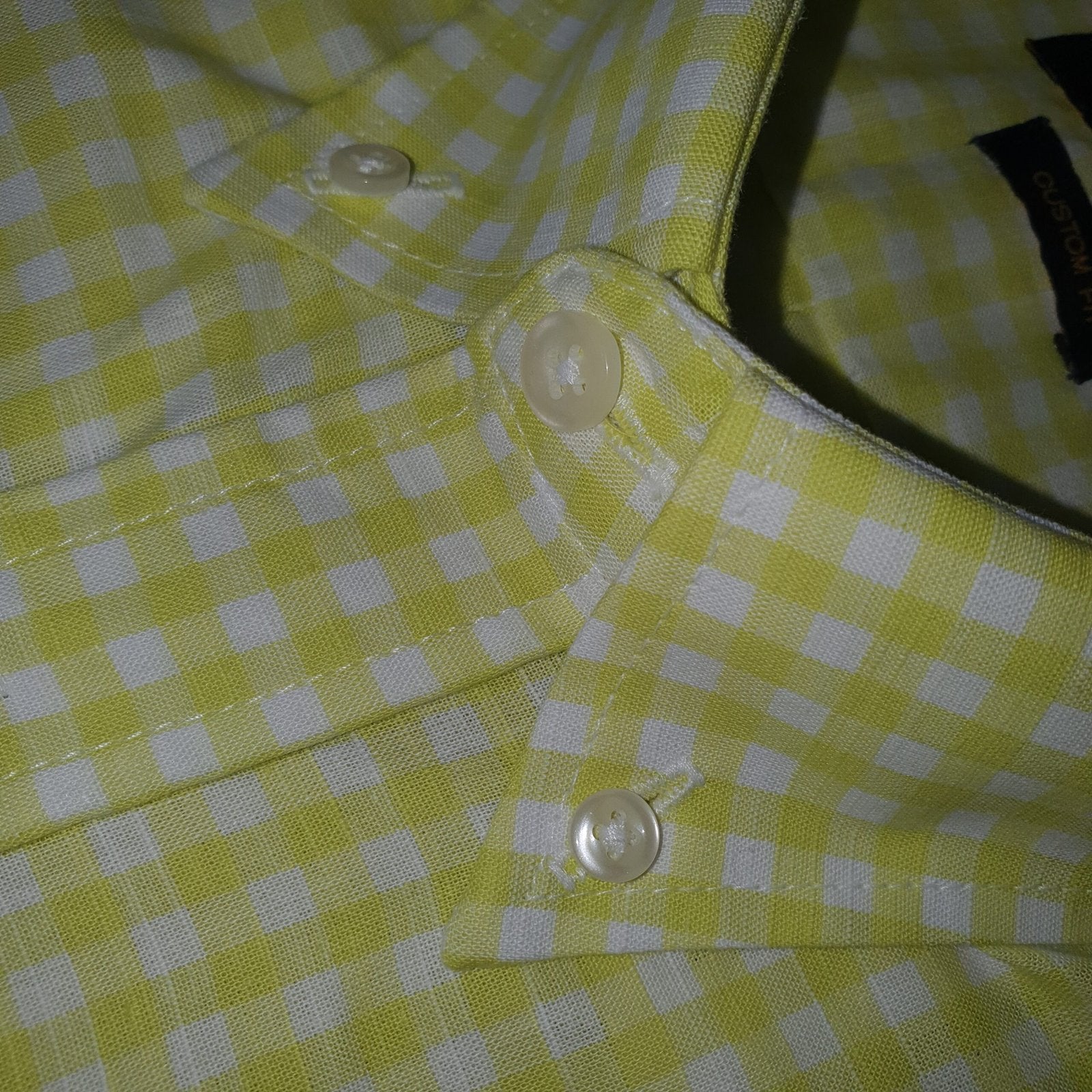 Camisa Ralph Lauren Masculina Xadrez Viscolinho Amarelo Cítrico Pony Marinho