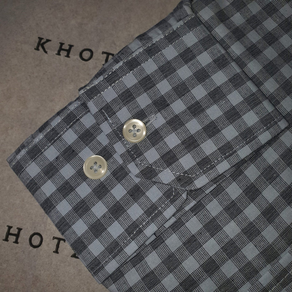 Camisa Ralph Lauren Masculina Xadrez Cinzento Pony Chumbo