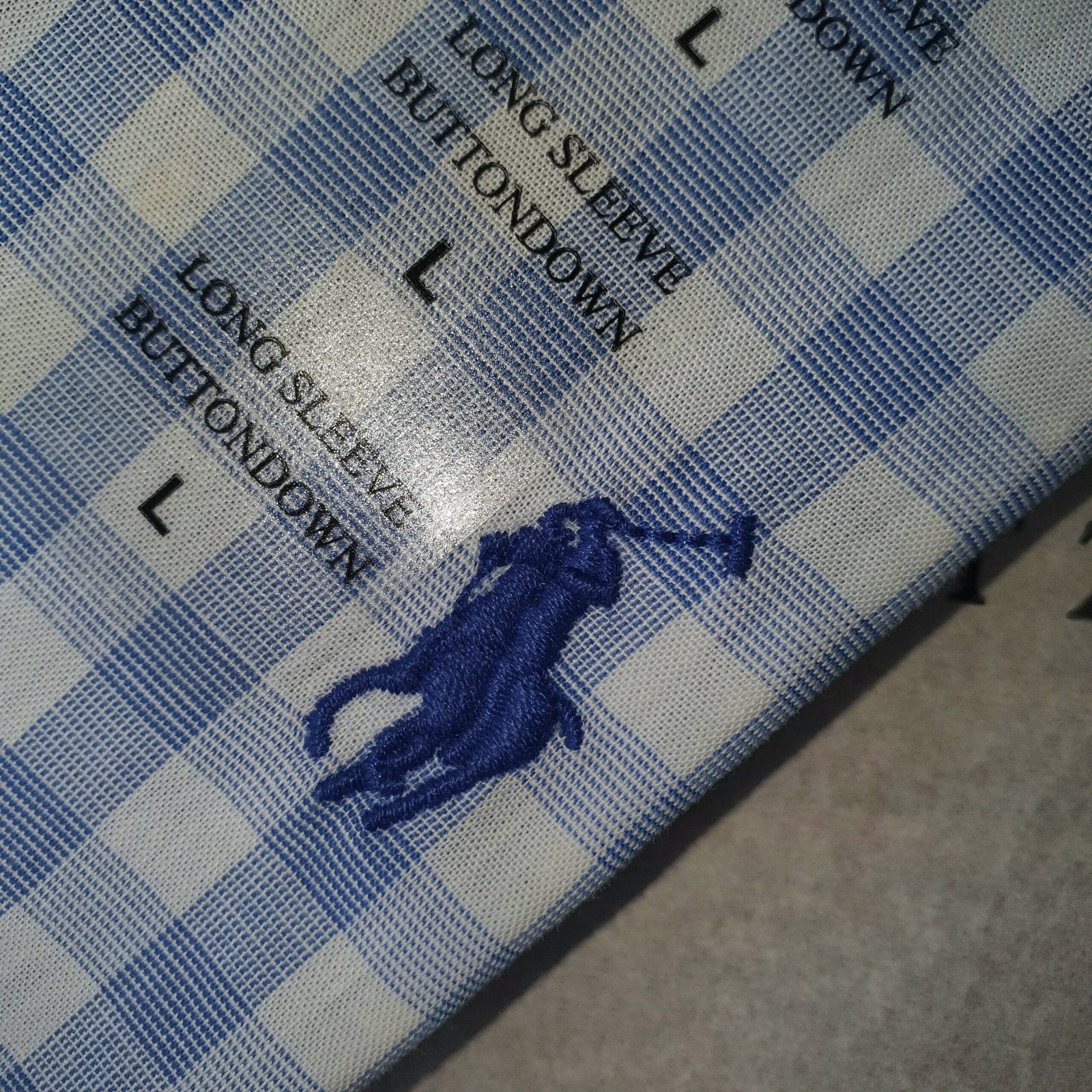 Camisa Ralph Lauren Masculina Xadrez Azul e Branco Pony Azul