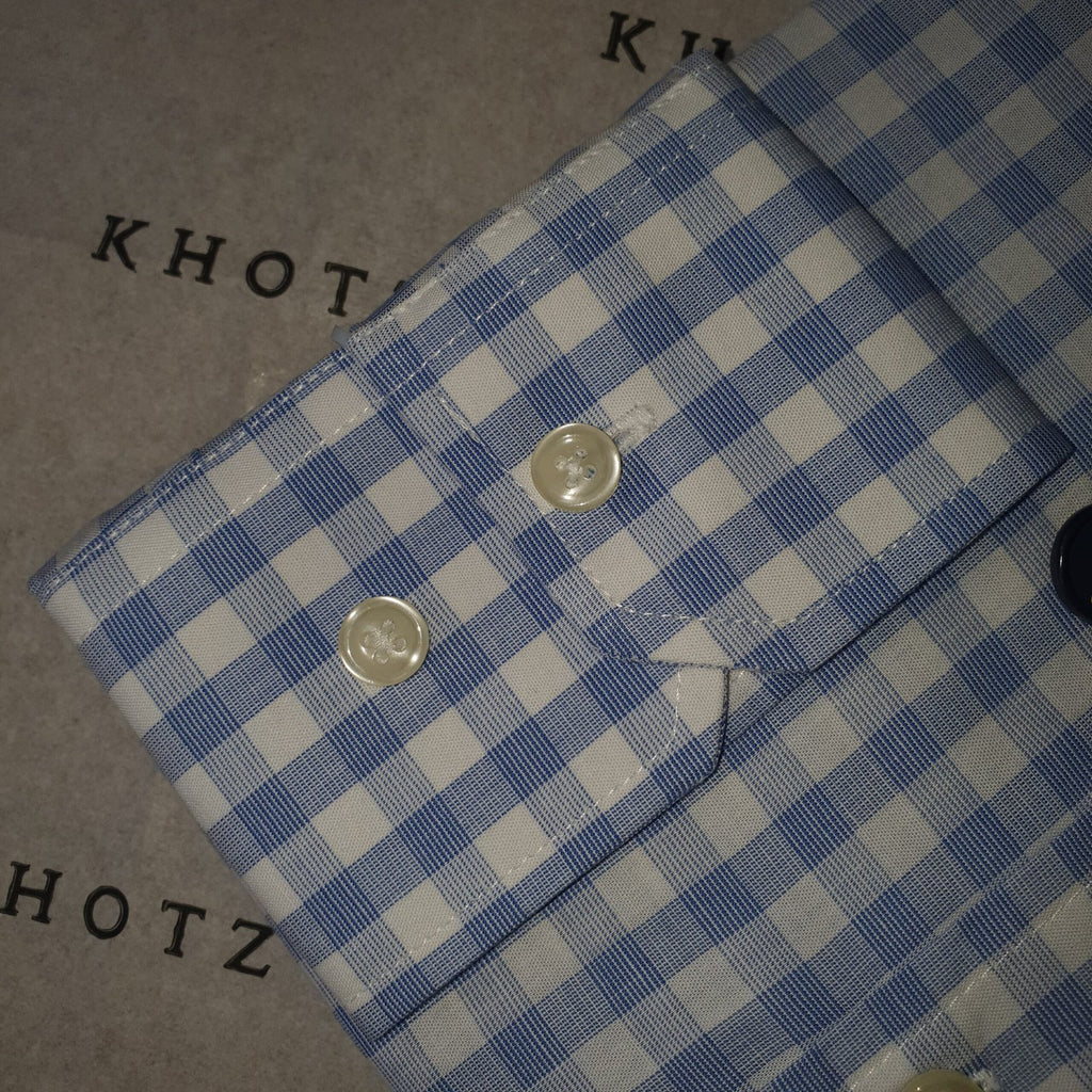 Camisa Ralph Lauren Masculina Xadrez Azul e Branco Pony Azul
