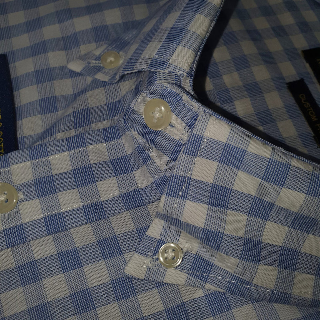 Camisa Ralph Lauren Masculina Xadrez Azul e Branco Pony Azul