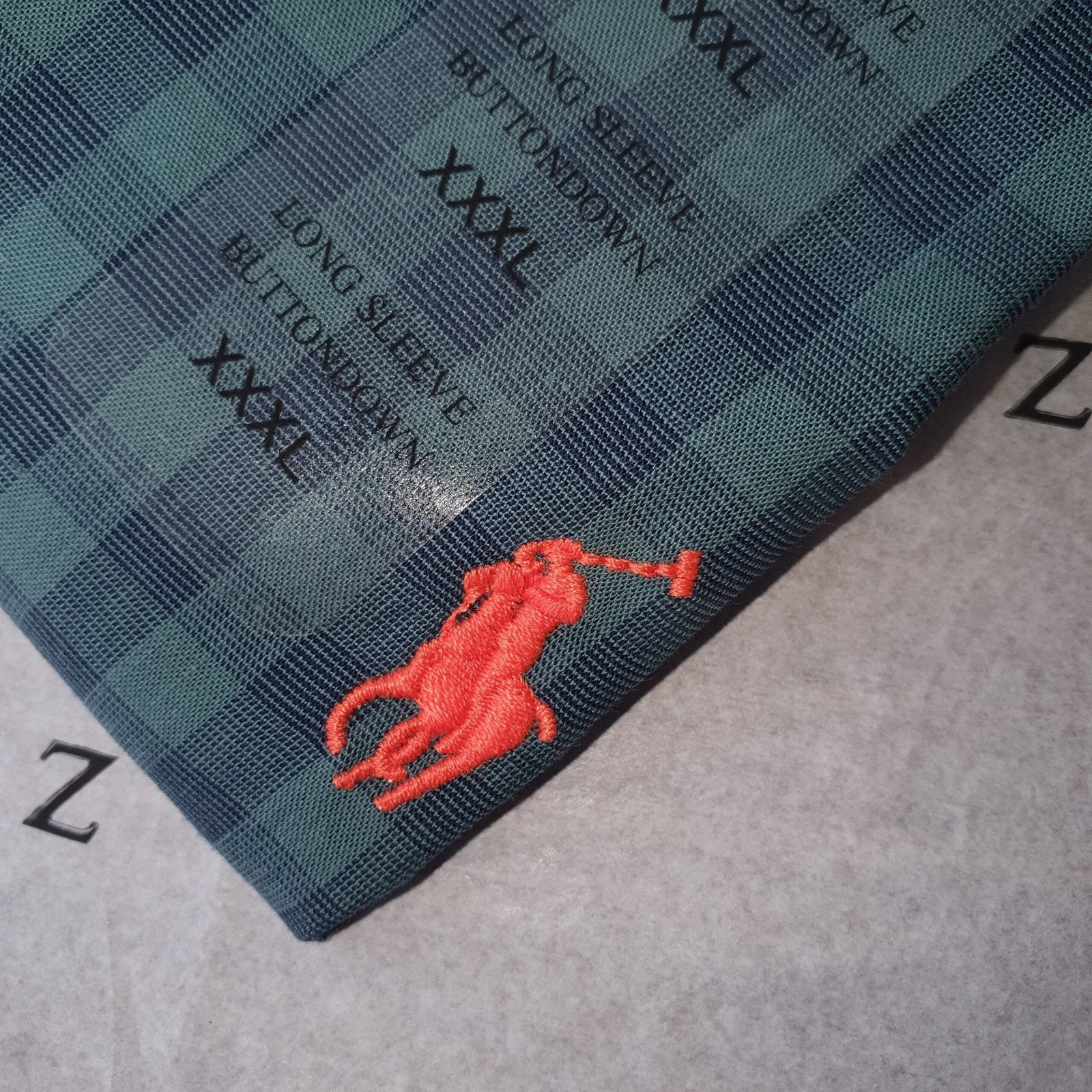 Camisa Ralph Lauren Masculina Xadrez Verde Pony Laranja