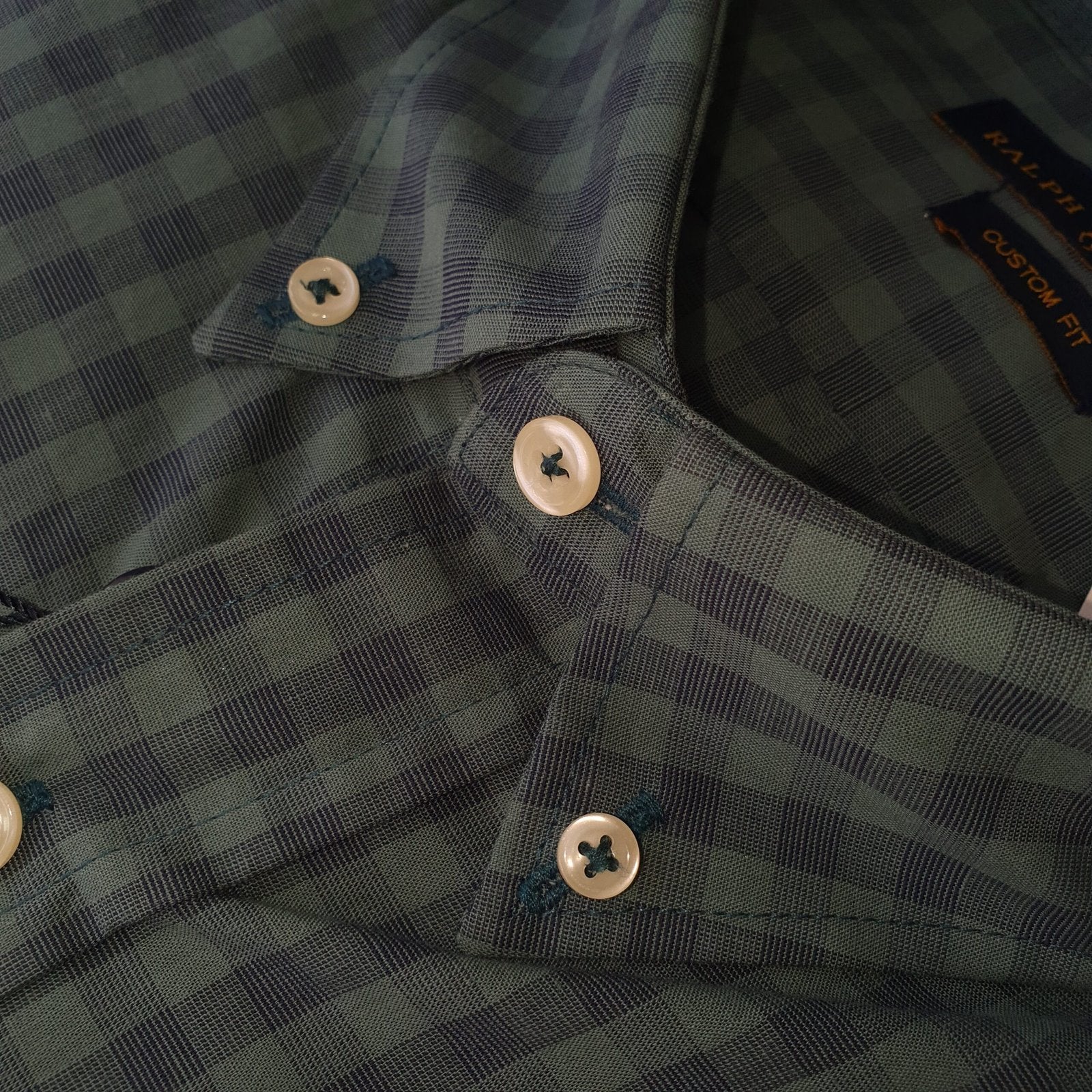 Camisa Ralph Lauren Masculina Xadrez Verde Pony Laranja