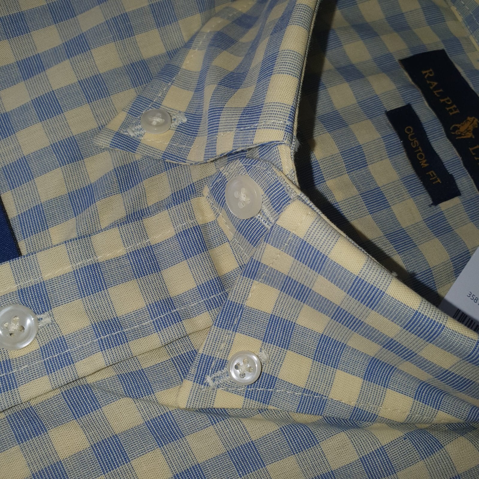 Camisa Ralph Lauren Masculina Xadrez Creme Pony Púrpura