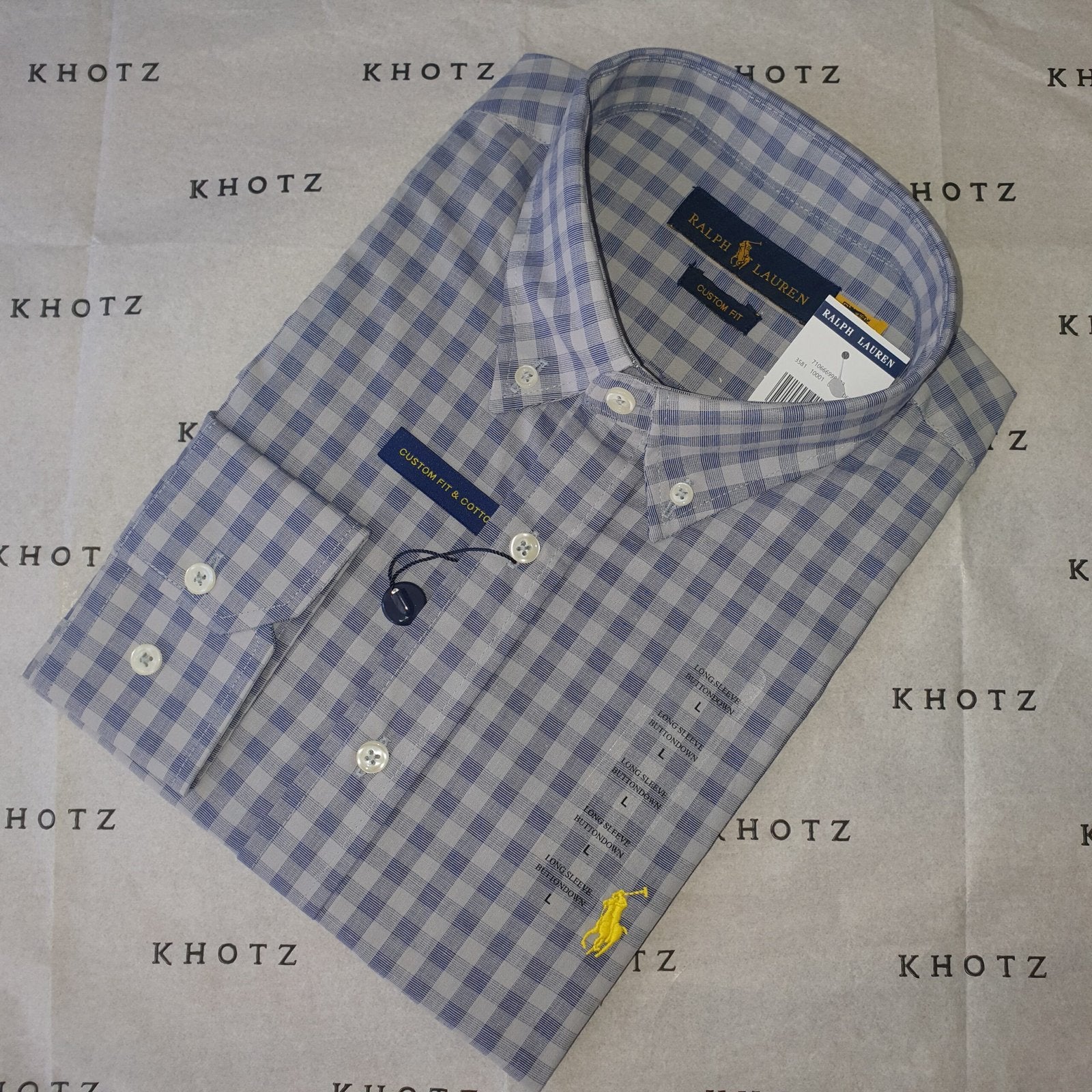 Camisa Ralph Lauren Masculina Xadrez Quadros Cinzenta Pony Amarelo