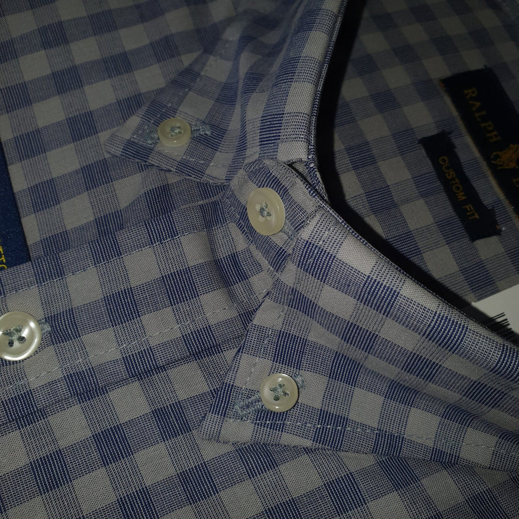 Camisa Ralph Lauren Masculina Xadrez Quadros Cinzenta Pony Amarelo