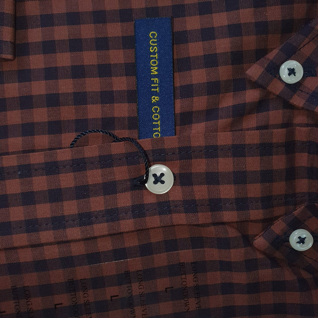 Camisa Ralph Lauren Masculina Xadrez Marrom Pony Dourado