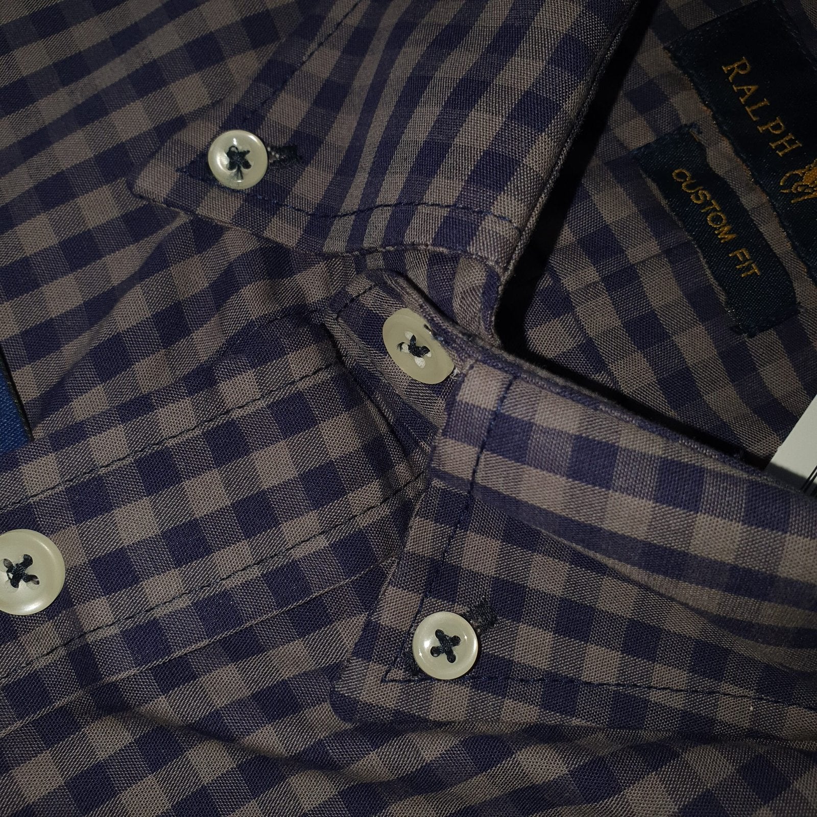 Camisa Ralph Lauren Masculina Xadrez Azul Cinzento Pony Vermelho