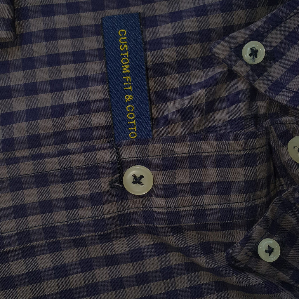 Camisa Ralph Lauren Masculina Xadrez Azul Cinzento Pony Vermelho