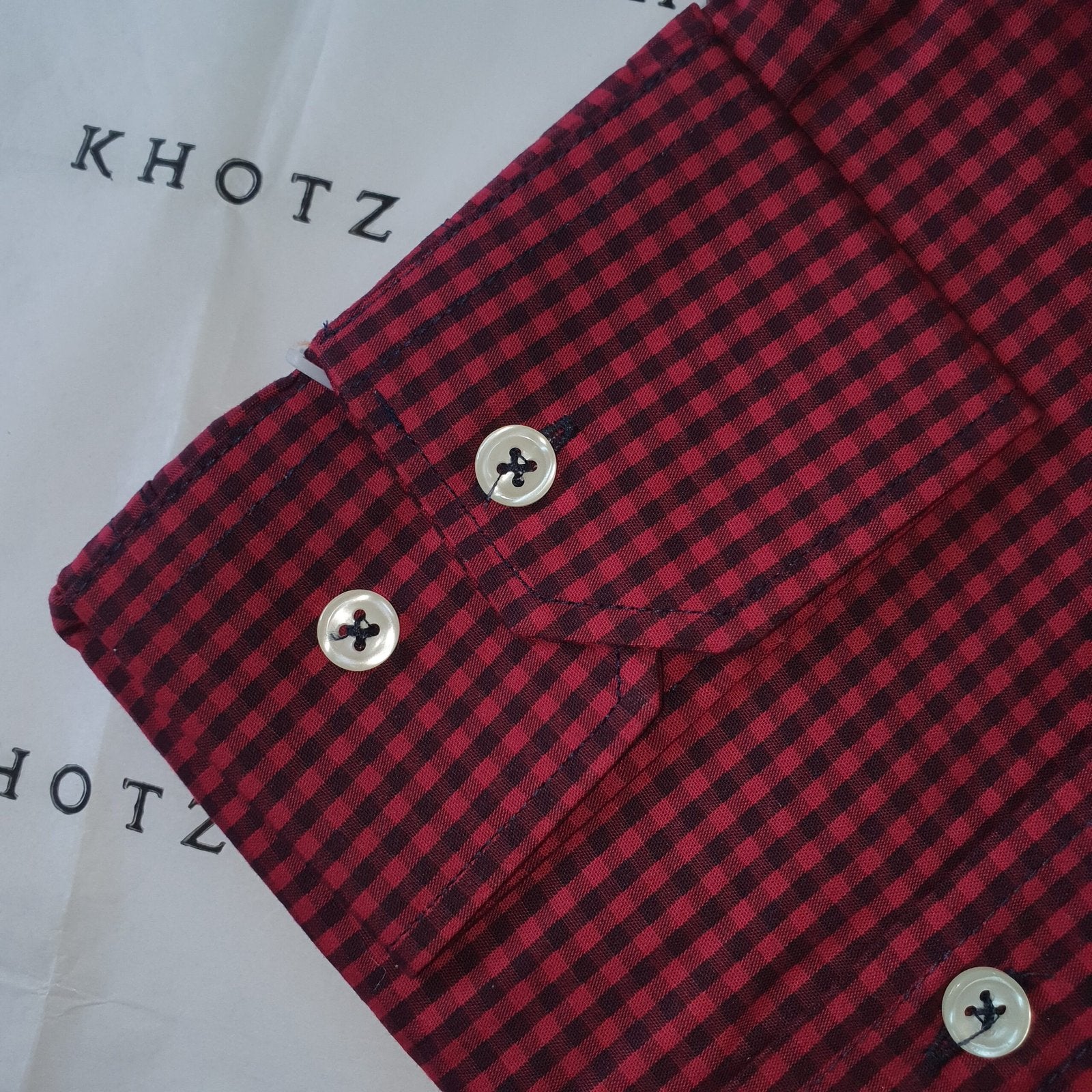 Camisa Ralph Lauren Masculina Micro Xadrez Australiano Bordô Pony Azul