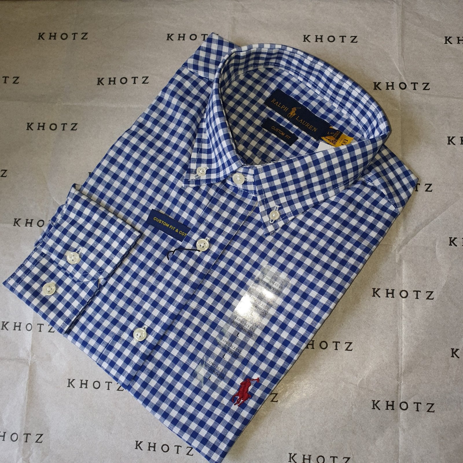Camisa Ralph Lauren Masculina Xadrez Viscolinho Azul Pony Bordô