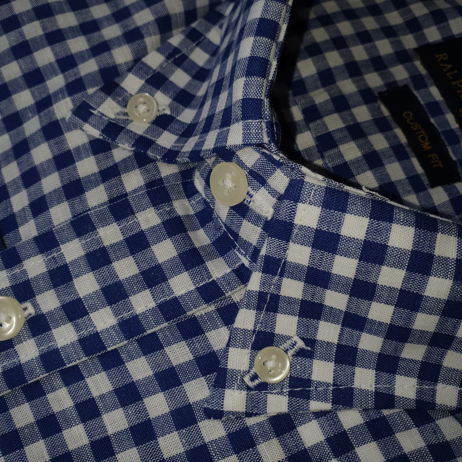 Camisa Ralph Lauren Masculina Xadrez Viscolinho Azul Pony Bordô