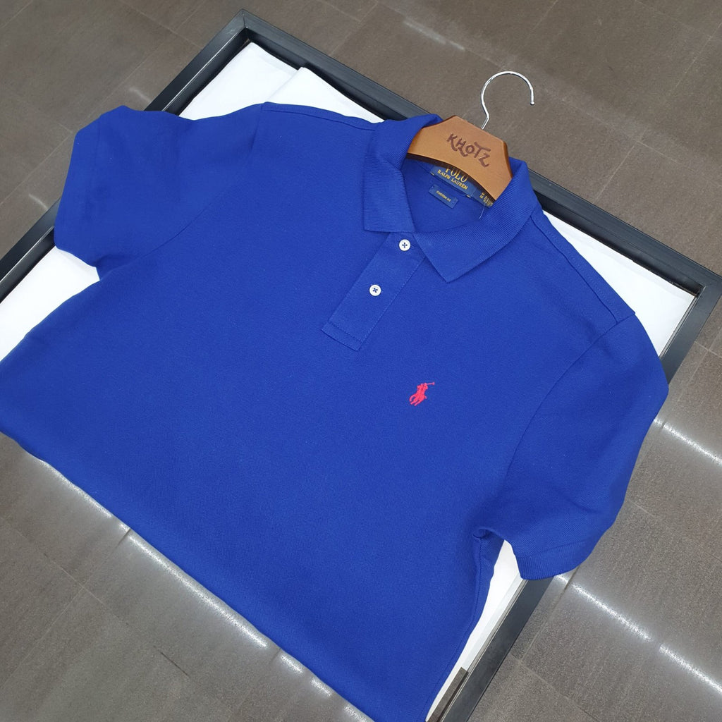 Polo Ralph Lauren Masculina Azul Royal Pony Vermelho