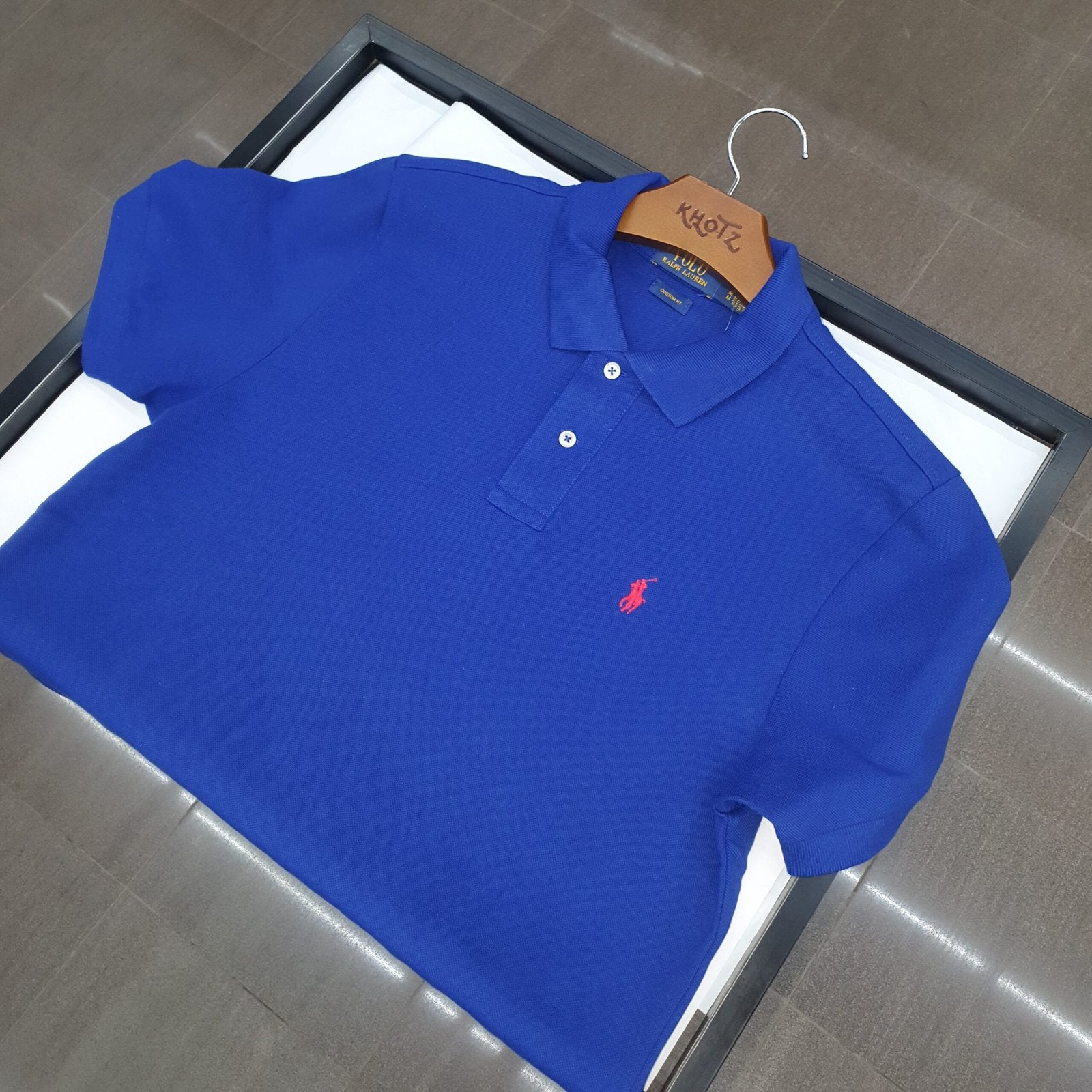 Polo Ralph Lauren Masculina Azul Royal Pony Vermelho