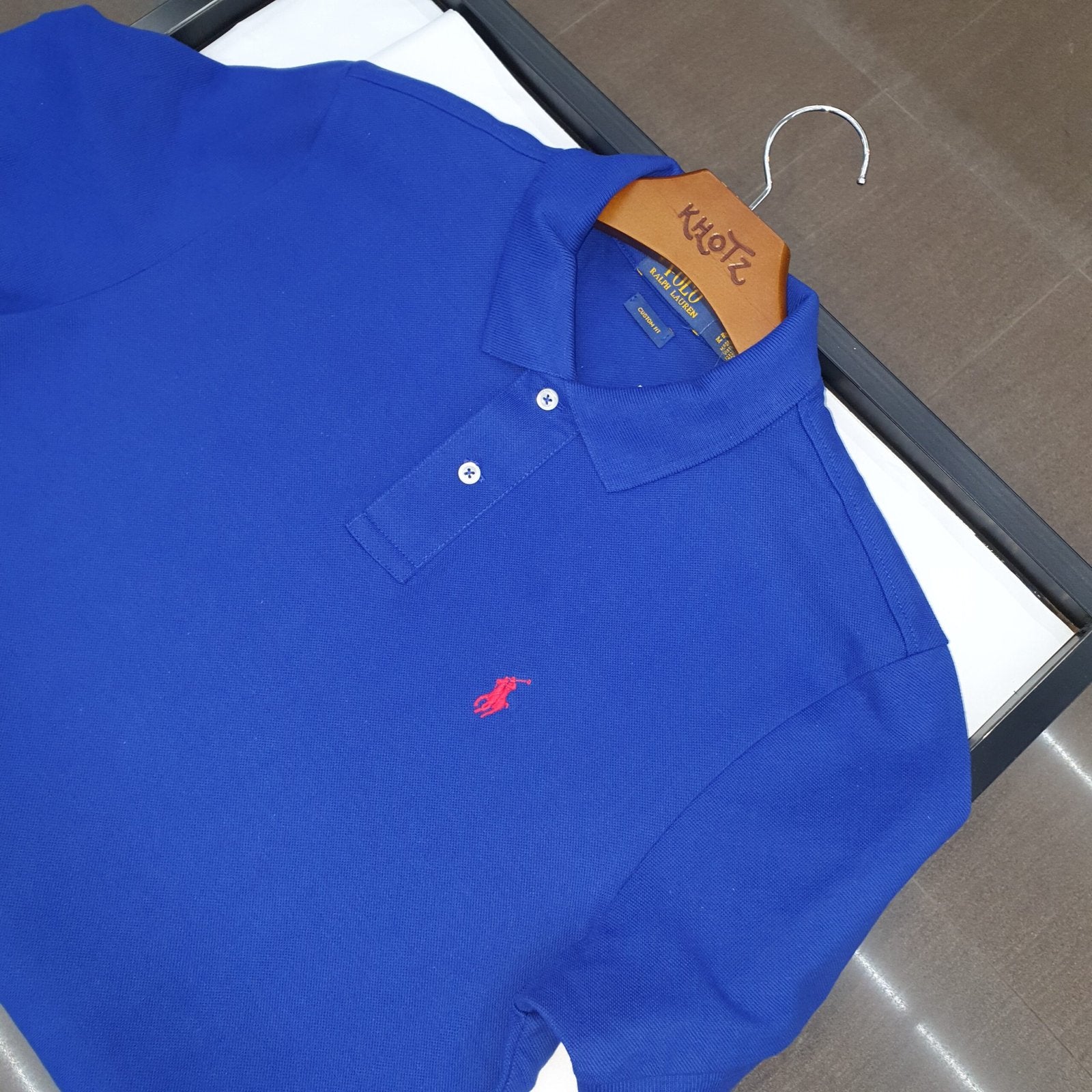 Polo Ralph Lauren Masculina Azul Royal Pony Vermelho