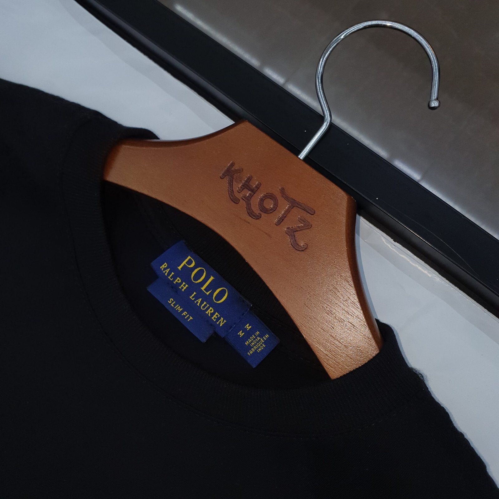 Camiseta Básica Ralph Lauren Masculina Preta Pony Vermelho