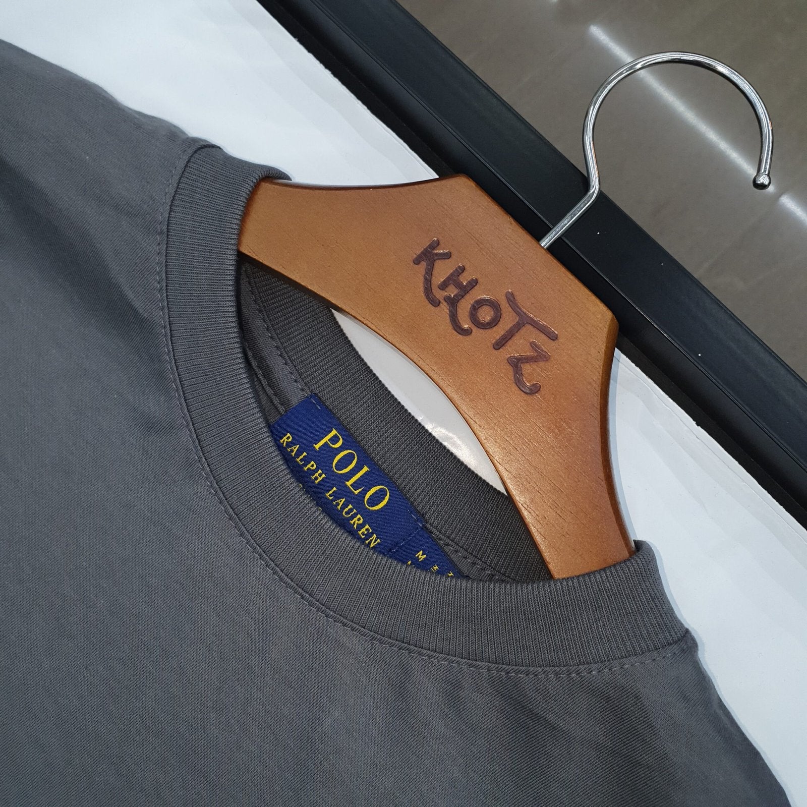 Camiseta Básica Ralph Lauren Masculina Grafite Pony Monocromático