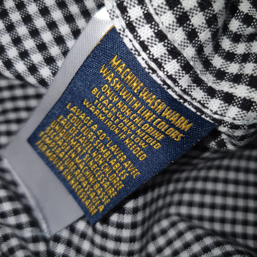 Camisa Ralph Lauren Masculina Oxford Micro Xadrez Clássico Preta Pony Vermelho