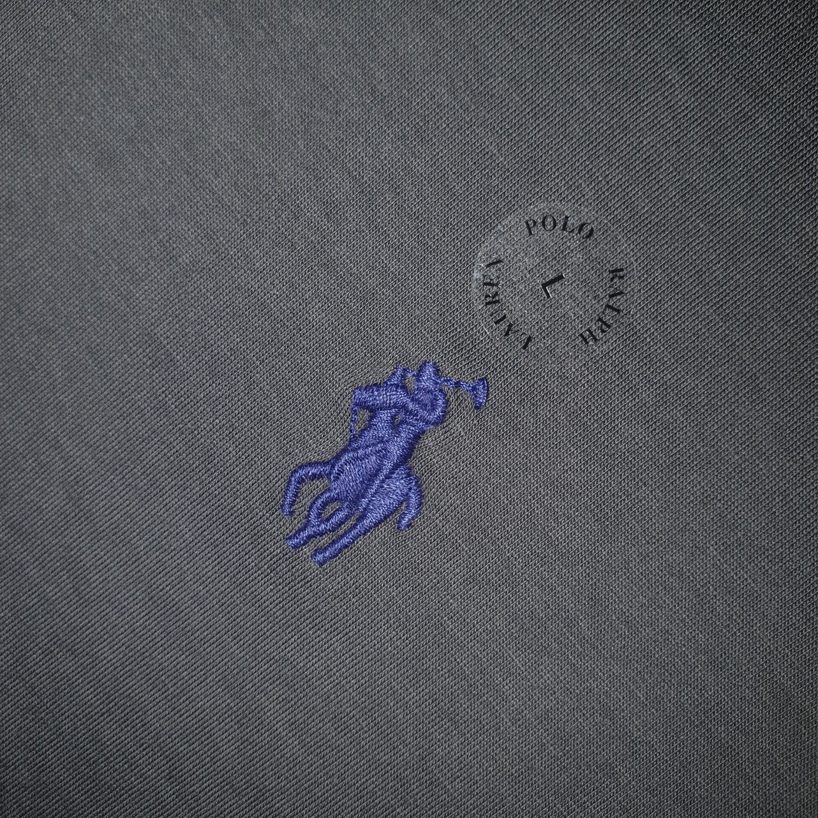 Camiseta Básica Ralph Lauren Masculina Cinzenta Pony Marinho