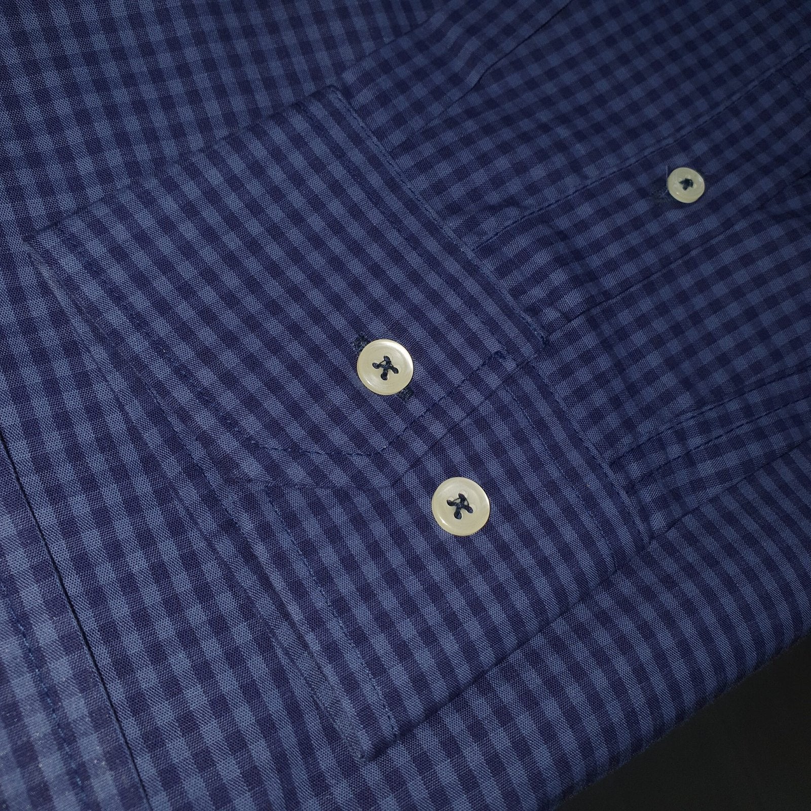 Camisa Ralph Lauren Masculina Micro Xadrez Australiano Azul Pony Vermelho