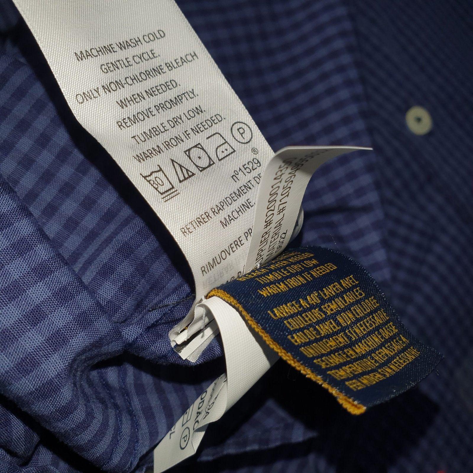 Camisa Ralph Lauren Masculina Micro Xadrez Australiano Azul Pony Vermelho