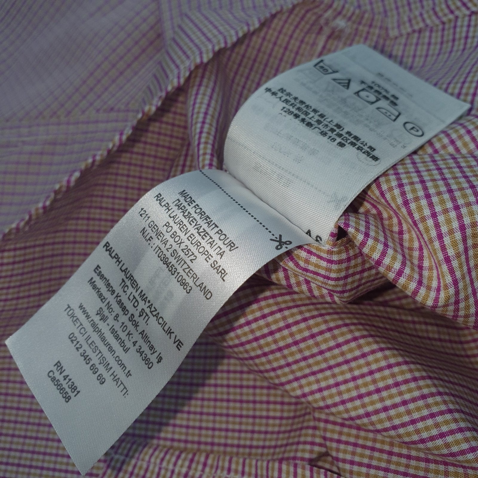 Camisa Ralph Lauren Masculina Micro Xadrez Rosada Exclusiva Pony Limão