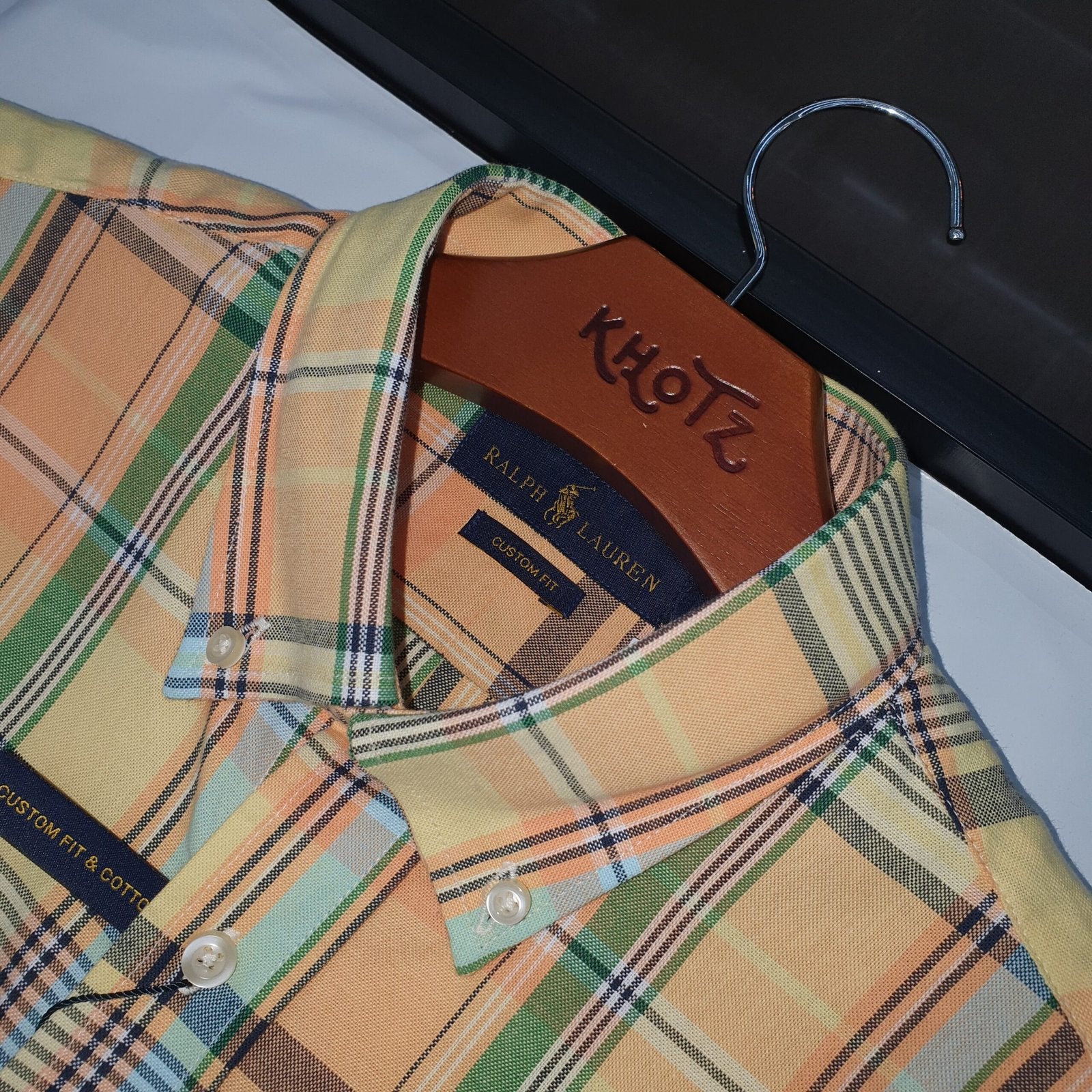 Camisa Ralph Lauren Masculina Oxford Xadrez Americano Lenhador Cor Amarelo