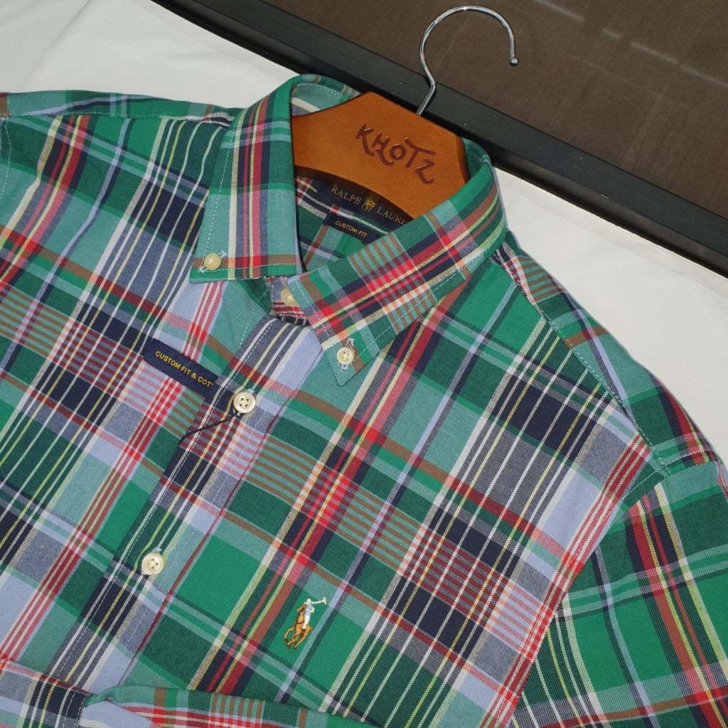 Camisa Ralph Lauren Masculina Oxford Xadrez Americano Lenhador Cor Verde