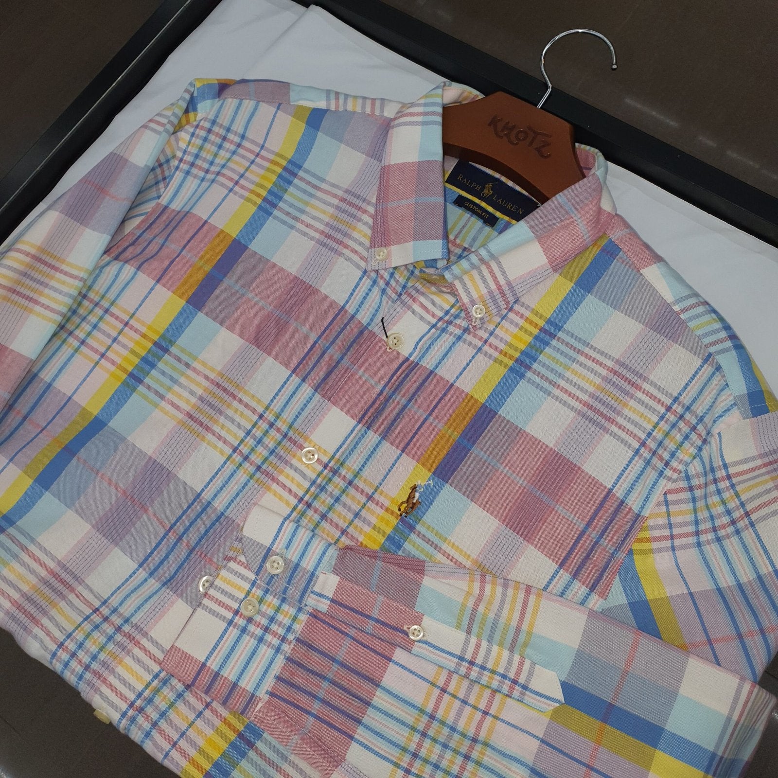 Camisa Ralph Lauren Masculina Oxford Xadrez Americano Lenhador Cor Rosa