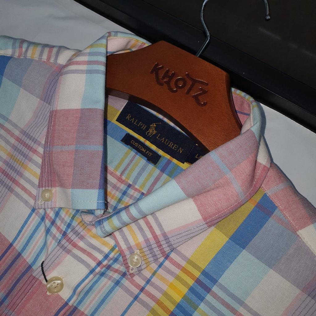 Camisa Ralph Lauren Masculina Oxford Xadrez Americano Lenhador Cor Rosa