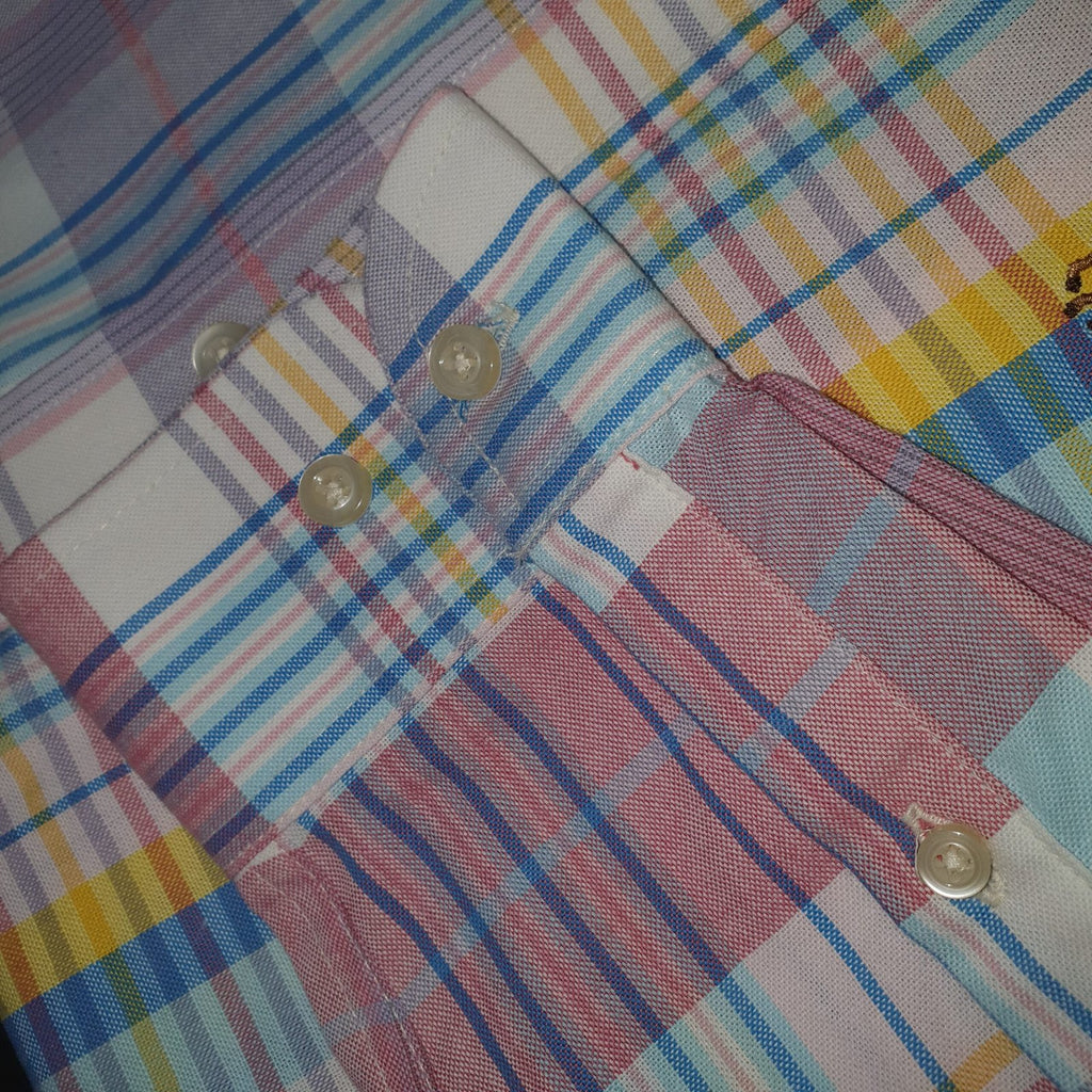 Camisa Ralph Lauren Masculina Oxford Xadrez Americano Lenhador Cor Rosa